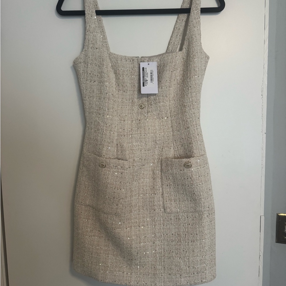 NWT Astr Sparkling Beige Mini Dress